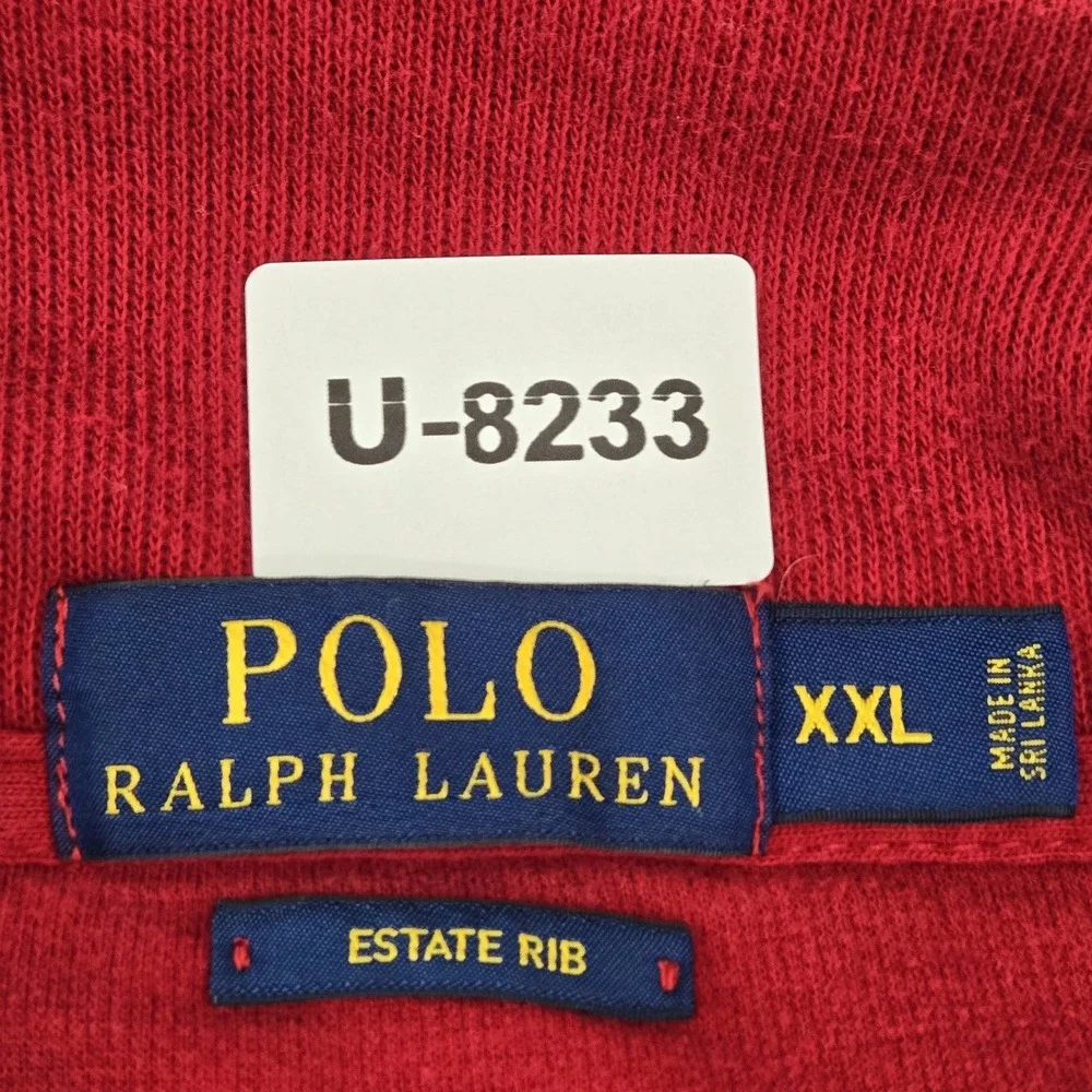 Polo Ralph Lauren Men Sweater XXL Red Pony Embroidery Estate Rib Long‎ Sleeve